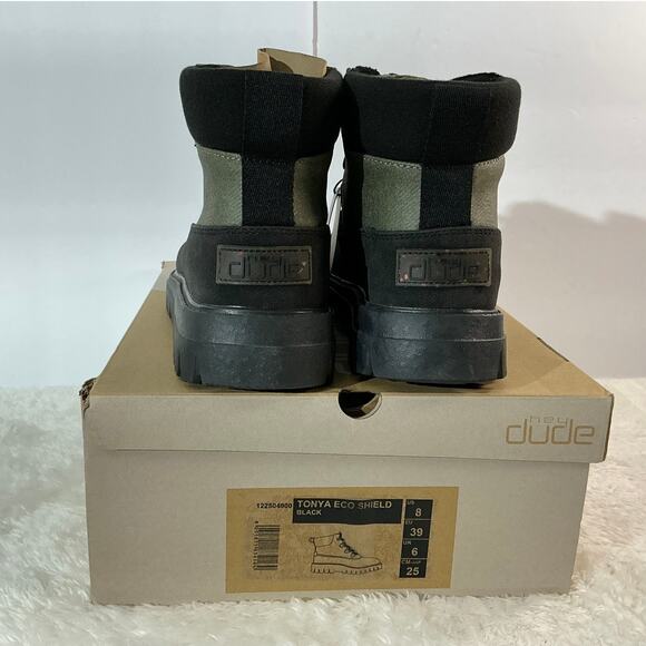 Hey Dude Tonya Eco Shield Boots Black Olive Mens 8 New in Box Water Resistant main image 9